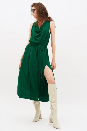 Green dress with slit - Halston - Rent Drexcode - 2