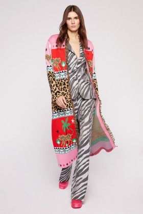 Pink duster coat with animal prin - Hayley Menzies - Sale Drexcode - 1