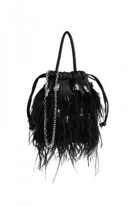 Black feather and rhinestone bag - The Goal Digger - Sale Drexcode - 1