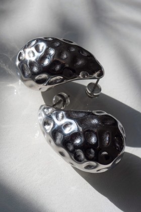 Hammered silver drop earrings - Luv Aj - Sale Drexcode - 2