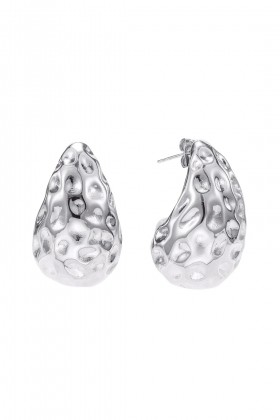 Hammered silver drop earrings - Luv Aj - Rent Drexcode - 1