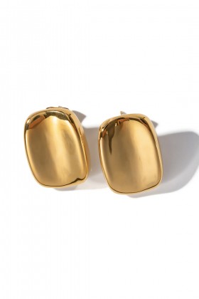 Golden rectangular earrings - Luv Aj - Sale Drexcode - 1