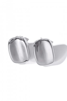 Silver rectangular earrings - Luv Aj - Rent Drexcode - 1