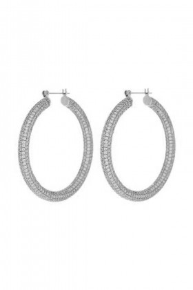 Silver hoop earrings with zircons - Luv Aj - Rent Drexcode - 1