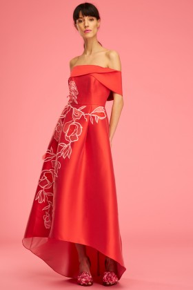 Coral dress with flowers - Sachin&Babi - Rent Drexcode - 1