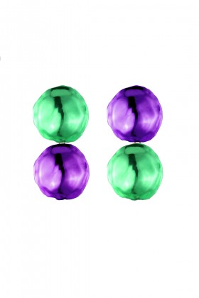 Double Orb  Drop Earrings - Sterling King - Sale Drexcode - 1