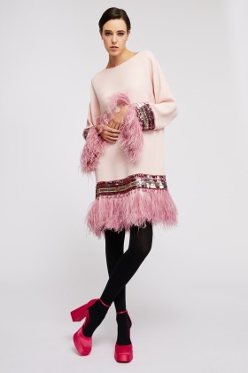 Abito corto con piume - Valentino - Sale Drexcode - 1