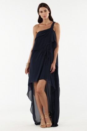 Asymmetric blue silk dress - Alberta Ferretti - Rent Drexcode - 1