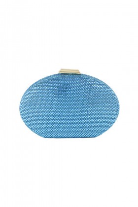 Oval clutch with blue swarovski - Anna Cecere - Rent Drexcode - 1