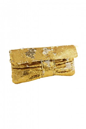 Gold sequined bow clutch - Anna Cecere - Sale Drexcode - 2