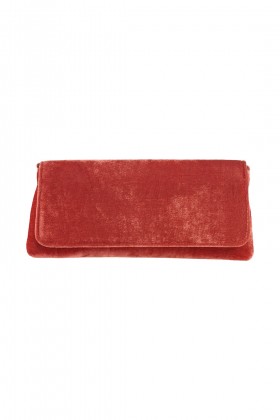 Orange velvet clutch - Anna Cecere - Sale Drexcode - 2