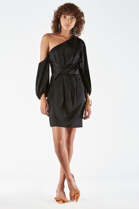 One-shoulder dress with off-shoulder sleeve - Amur - Sale Drexcode - 1