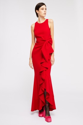 Red dress with ruffles - Badgley Mischka - Sale Drexcode - 1