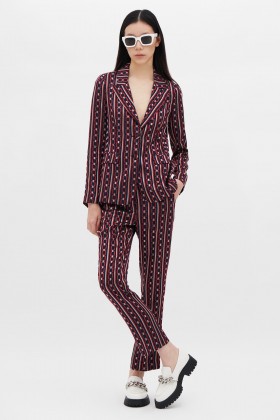 Chain patterned blazer - Giuliette Brown - Rent Drexcode - 2