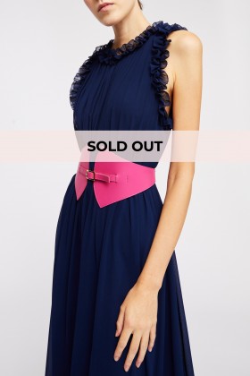 Magenta leather belt - Maison Vaincourt - Sale Drexcode - 2