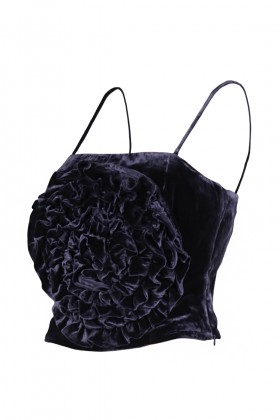 Velvet flower top - Custommade - Rent Drexcode - 2
