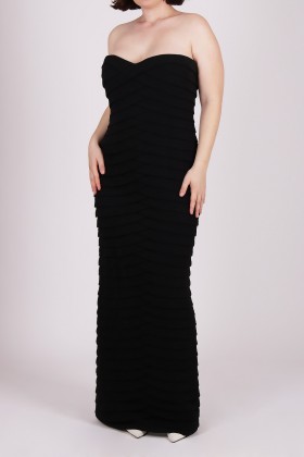 Black bustier dress - Carmen Marc Valvo - Rent Drexcode - 1