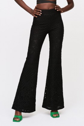 Black broderie anglaise trousers - Cynthia Rowley - Rent Drexcode - 1