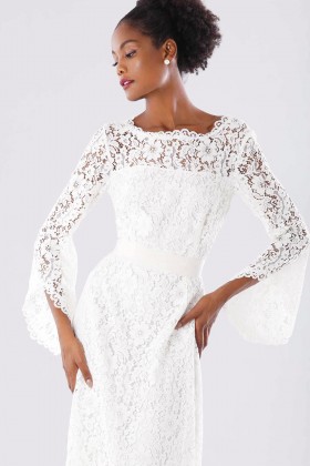 Blue lace dress with long sleeves - Daphne - Rent Drexcode - 1