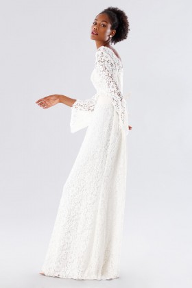 Blue lace dress with long sleeves - Daphne - Rent Drexcode - 2