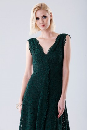 Green lace dress with drapery - Daphne - Rent Drexcode - 2