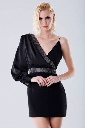 Short one-shoulder dress with rhinestones - Doris S. - Sale Drexcode - 1