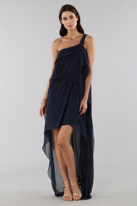 Asymmetric blue silk dress - Alberta Ferretti - Sale Drexcode - 2