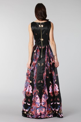 Black silk dress with brocade print - Tube Gallery - Sale Drexcode - 2