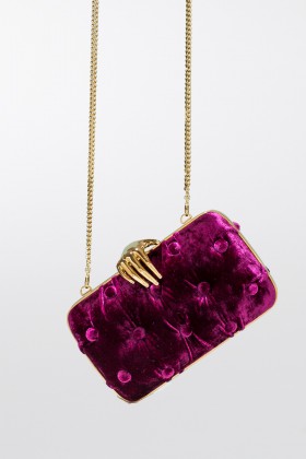 Purple velvet clutch with hand closure - Benedetta Bruzziches  - Rent Drexcode - 1