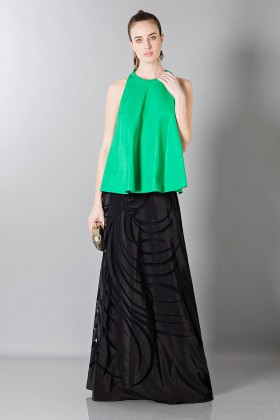Floor-length silk skirt with pattern in contrast  - Vionnet - Sale Drexcode - 1