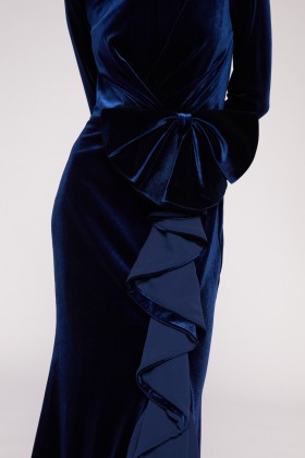 Long dress in blue velvet - Badgley Mischka - Rent Drexcode - 2
