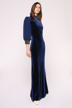 Velvet dress with high collar - Badgley Mischka - Rent Drexcode - 2
