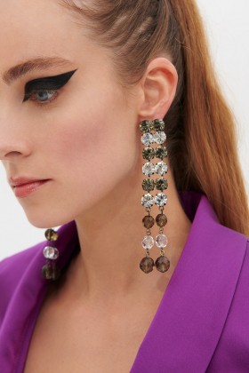 Metal and rhinestone drop earrings  - Sharra Pagano - Sale Drexcode - 1