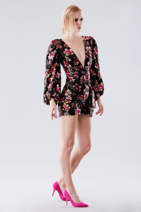 Short dress with flower sequins - For Love and Lemons - Sale Drexcode - 2