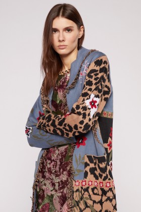 Blue duster coat with animal print, - Hayley Menzies - Sale Drexcode - 2