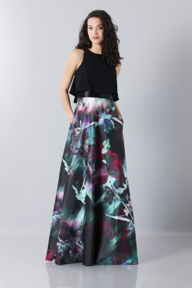 Crop top and floral printed skirt dress  - Theia - Rent Drexcode - 1