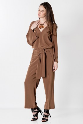 Long sleeve brown jumpsuit - Albino - Rent Drexcode - 1