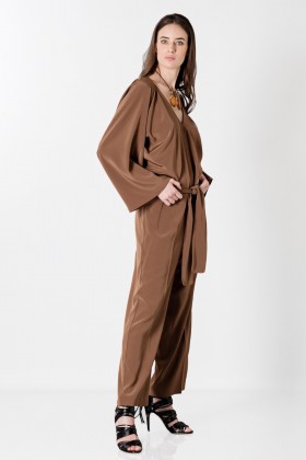 Long sleeve brown jumpsuit - Albino - Rent Drexcode - 2