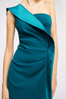 One-shoulder long teal dress - Kathy Heyndels - Rent Drexcode - 2