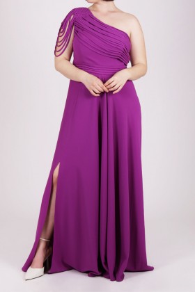 Purple one shoulder dress - Kathy Heyndels - Rent Drexcode - 1