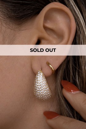 Golden drop earrings with zircons - Luv Aj - Rent Drexcode - 2
