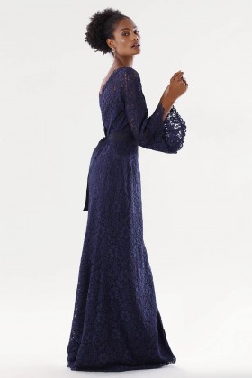 Blue lace dress with long sleeves - Daphne - Rent Drexcode - 2