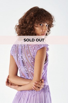 Lavender dress with lace applications - Catherine Deane - Sale Drexcode - 2