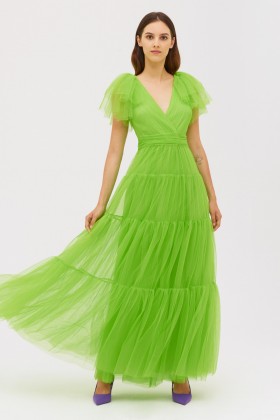 Fluorescent green tulle dress - ML - Monique Lhuillier - Rent Drexcode - 2