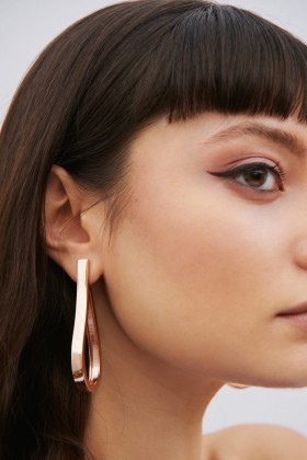 Drop earrings in rose gold-plated - Nani&Co - Rent Drexcode - 1
