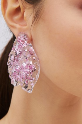 Pink resin earrings - Nani&Co - Rent Drexcode - 2