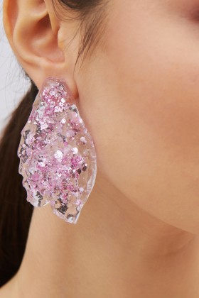 Pink resin earrings - Nani&Co - Sale Drexcode - 2