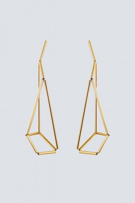 Gold earrings in the shape of origami - Noshi - Sale Drexcode - 2