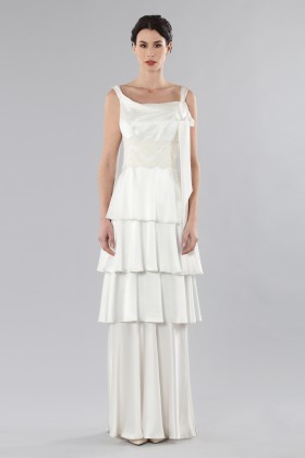 wedding dress with flounces - David Fielden - Rent Drexcode - 1