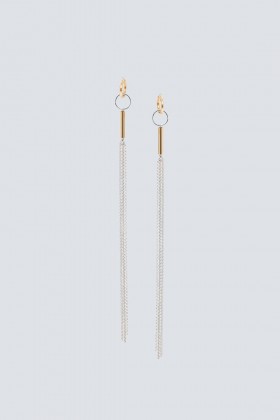 Silver plated tassel earrings - Noshi - Sale Drexcode - 1